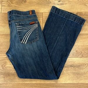 7 For All Mankind  Dojo Jeans Trouser White Stitch 7 Pocket